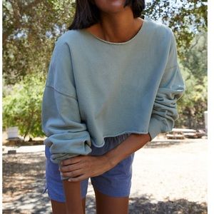 brandy melville green estelle cropped sweatshirt
